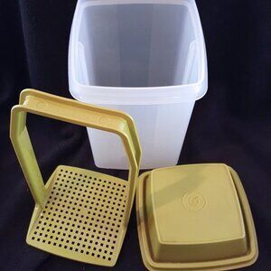 Vintage Tupperware Pick A Deli Pickle Olive Pepper Keeper 1560-2 Green Avocado
